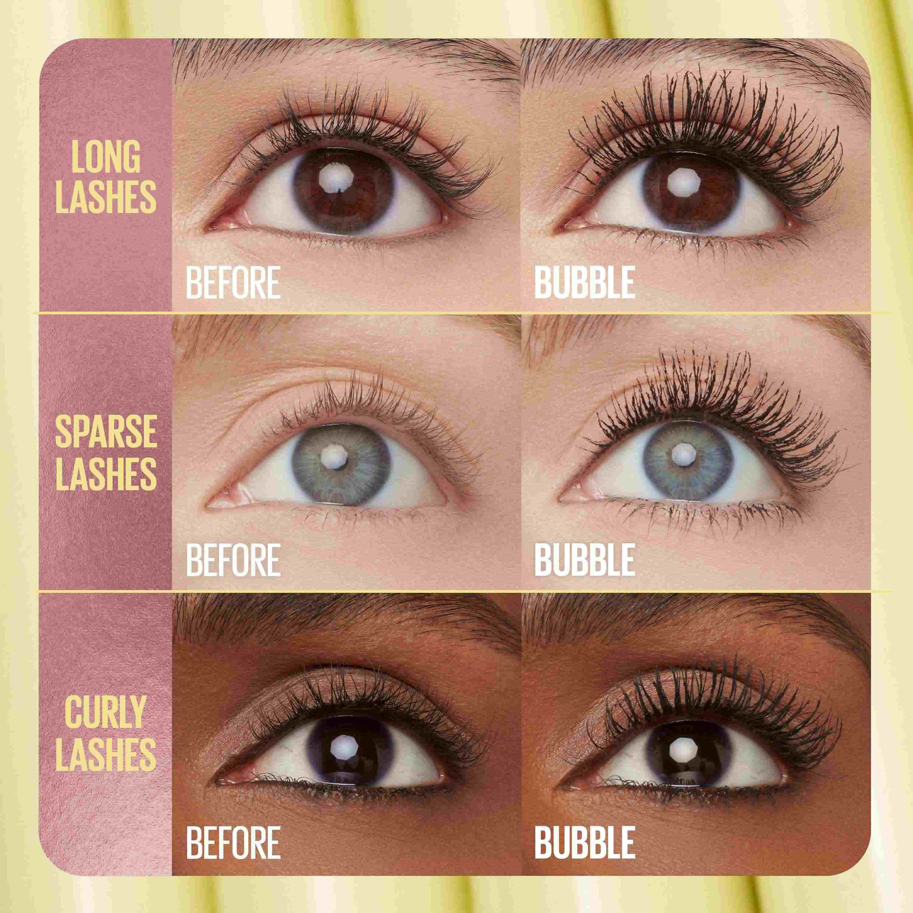maybelline eye mascara colossal bubble before ATF after lash type