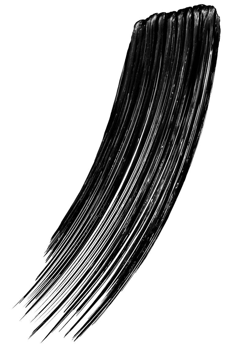 Swatch of Maybelline Lash Sensational Firework Washable Mascara in Blackest Black against a white background