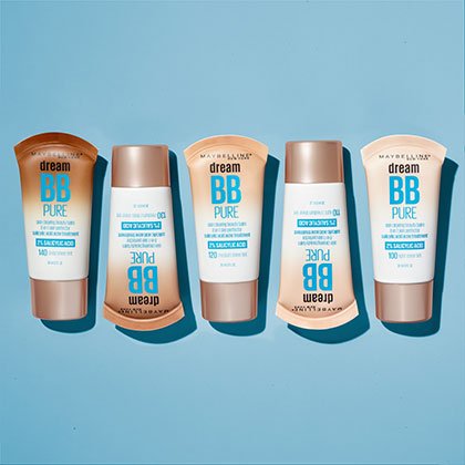 A line up of Maybelline Dream Pure BB Cream for Oily Skins