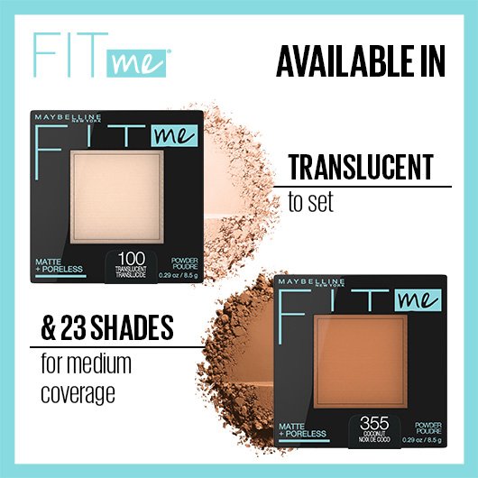 Pó compacto da Maybelline para fixar a maquiagem e para cobertura média.