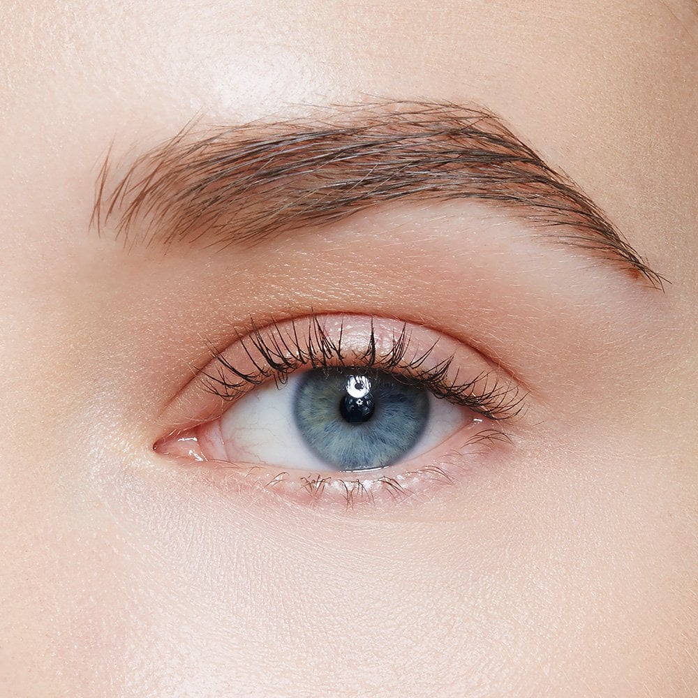 Blonde eyebrow after Brow Fast Sculpt eyebrow tinting makeup by Maybelline is applied.