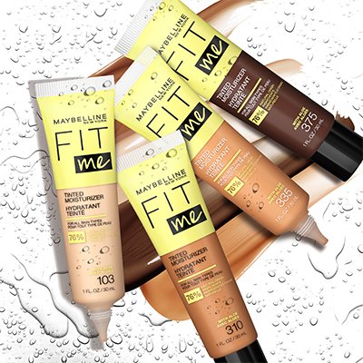 Product lay down shot of the best drugstore tinted moisturizer, Fit Me Tinted Moisturizer. 