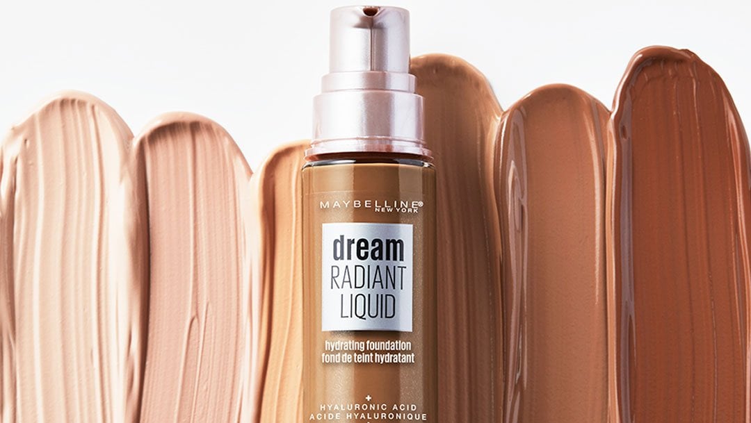 Product shot of Maybellines best drugstore foundation: Dream Radiant Liquid Foundation.