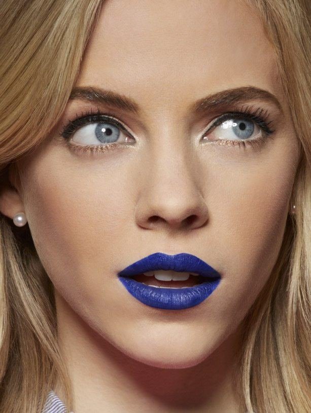 Dark navy new arrivals blue lipstick