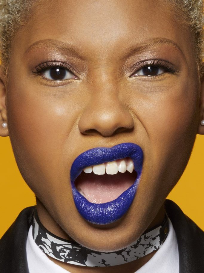 Light top blue lipstick