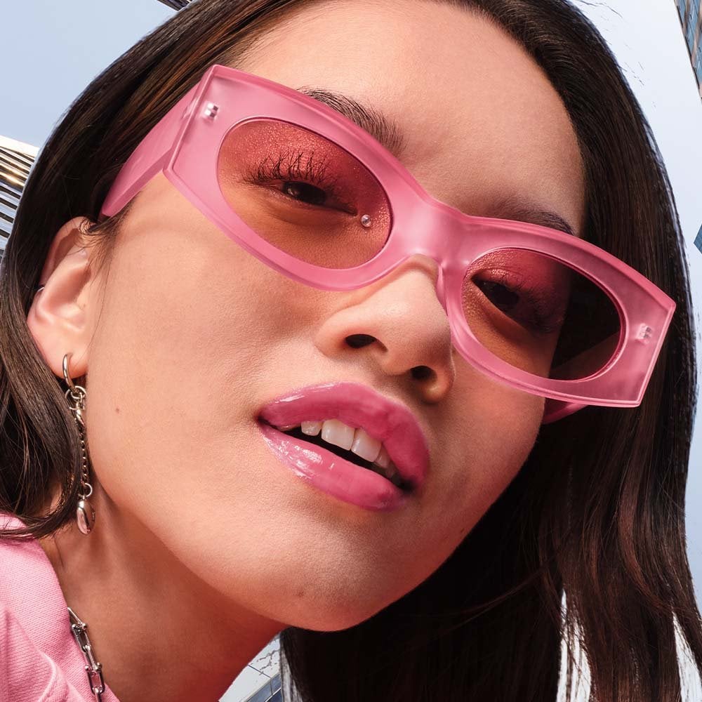 maybelline spring makeup look pink lip gloss