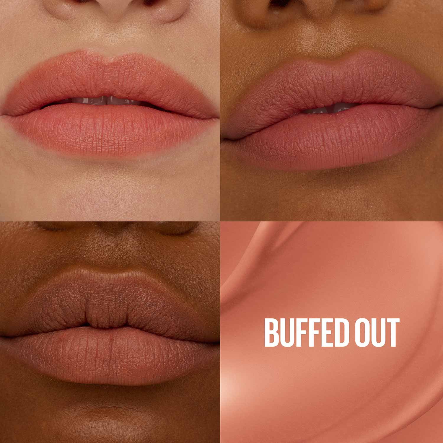 MAYBELLINE TEDDY TINT SHADE CARD NUDES BUFFED OUT