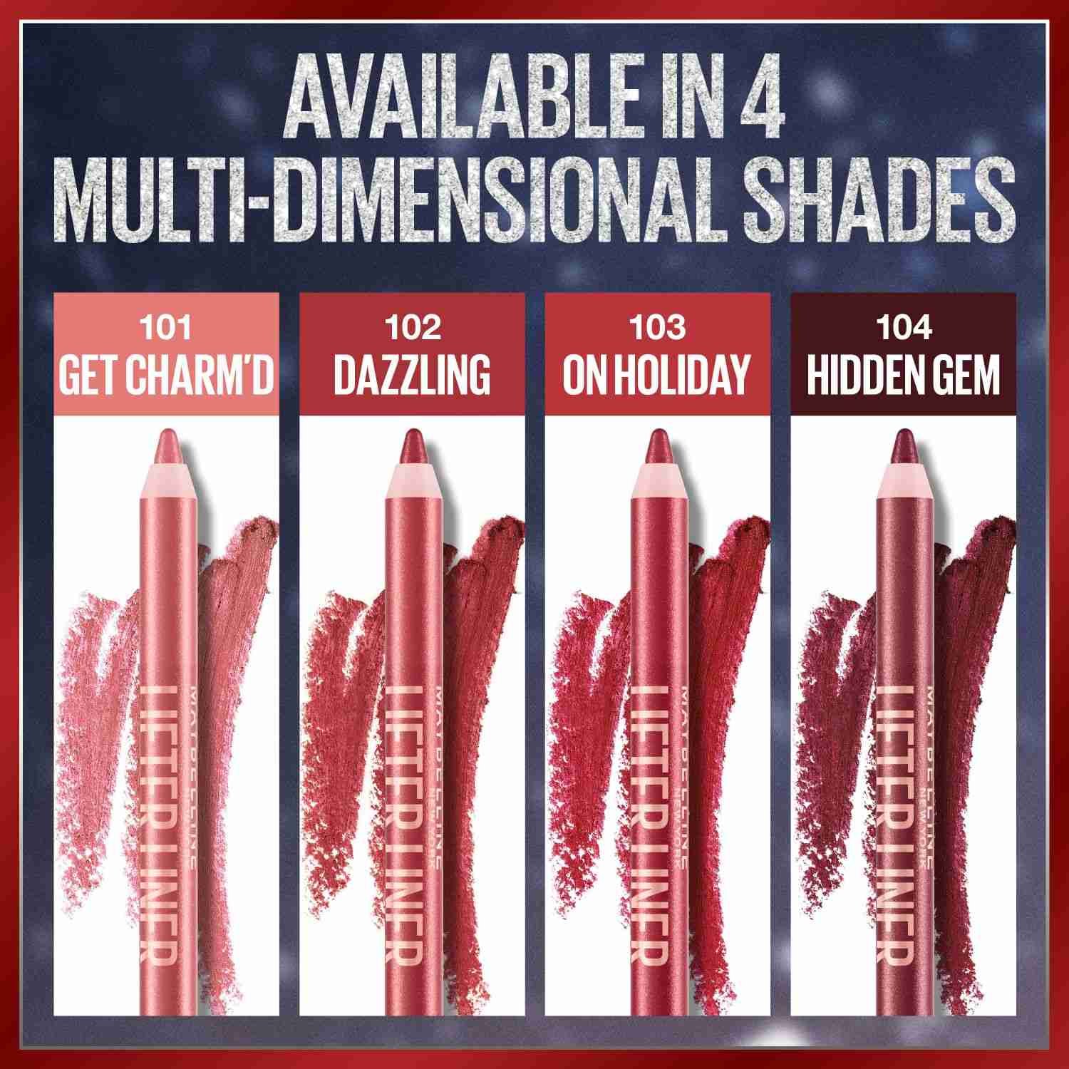 Maybelline リップライナー 3本セット Lifter Liner Smooth Moisturizing Lip Liner - Maybelline